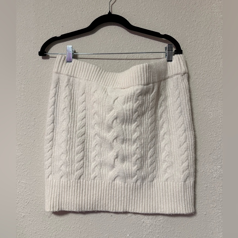 Cream Cable Knit Sweater Skirt🦙